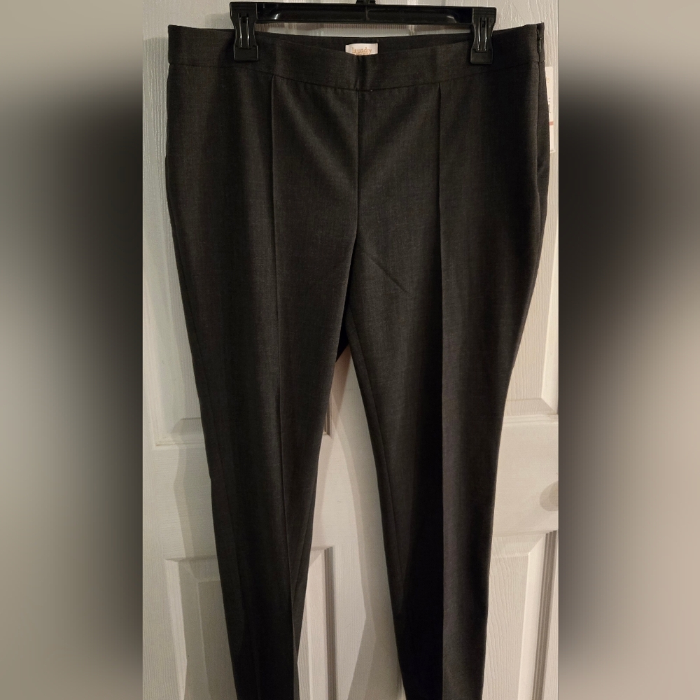 NWT Laundry By Shelli Segal Classic Women's Sz 12 Gray/Charcol Trousers